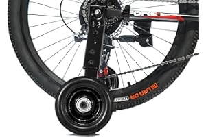 MOSHAY Roues d'entraînement épaisses pour enfants de moins de 45,4 kg en acier inoxydable robuste pour 35,6 cm, 45,4 cm, 45,7 cm, 50,8 cm (noir)