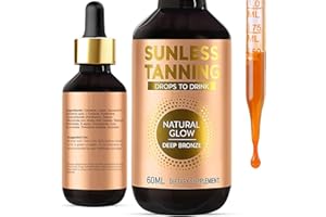 CHINOXIA Tanning Drops for Drinking, Natural Shine Without Sun, Self Tanning Drops for Face & Body, All Skin Types, Boosts Natural Tan, 60ml