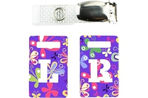 ROLSELEY Marcatori radiopatici con cinturino a raggi X Radiopachi L e R per radiografo con farfalle viola multicolore con clip in metallo