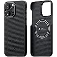PITAKA iPhone 14 Pro Max Case Compatible with MagSafe, Slim & Light iPhone 14 Pro Max Case 6.7-inch, with a Case-Less Touch Feeling, Aramid Fibre Made [MagEZ Case 3], 600D Black/Grey(Twill)