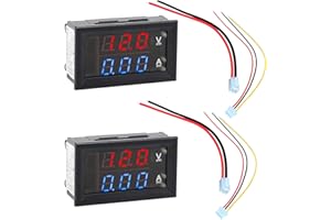 AIDEEPEN 2 pezzi 0,28 "LED Amperometro Voltmetro Digitale DC 0-100 V 10 A, Volt Amp 2 in 1 Tester per Rilevatore di Tensione Misuratore di Multimetro