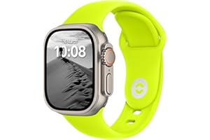 DONEGANI SB Correa Deportiva Compatible para Apple Watch series Ultra 9 8 7 6 5 4 3 2 1 SE 49mm 45mm 44mm 42mm 41mm 40mm 38mm Pulsera Strap color Amarillo Fluorescente