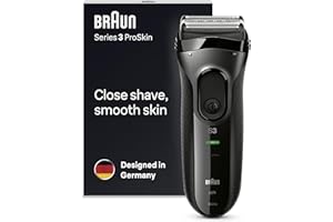 Braun Series 3 ProSkin Electric Shaver, Electric Razor for Men With Pop Up Precision Trimmer, Cordless, Wet and Dry, Close Shave, Gifts For Men, UK 2 Pin Plug, 3020s, Black Razor
