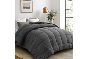 DUANDUAN DUANDAUN Bettdecke 220 x 240cm 4 Jahreszeiten Bettdecke,Mikrofaser Steppdecke, Weiche und Bequeme Ganzjahresdecke, Deal für Allergiker, Dunkelgrau