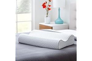 Linenspa Cuscino memory foam cervicale con carbone di bambù, cuscino cervicale per domire, infuso con carbone attivato