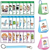 Cartes Communication Autisme Equsion - Lot 81 Cartes Avec Porte-clés Rétractable Pour Besoins Spéciaux