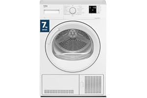 Beko 7 kg Condenser Tumble Dryer with 15 Programmes, AquaWave Technology, Advanced Sensor Drying, Low noise, Convenient Digital Display, DC7W (White)
