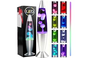 AONESY lámpara de lava grande, lámparas de lava Cera blanca y líquido blanco, lámpara relajante de 13,5'' para relajarse, iluminación ambiental de 7 colores para reducir el estrés