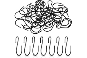 Mozeat Lens 20 sztuk mini haków S 4,5 cm, stal nierdzewna, haczyki w kształcie litery S do zawieszenia, czarne, metalowe haczyki ozdobne, do domu, biura, łazienki, kuchni