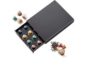 MAXMIULY Porta capsule Dolce Gusto per 20 Capsule Cassetti per Capsule Caffè per Conservare Nespresso Originalline Capsule Caffè in Metallo Dispenser Capsule K Cup con Piedini Antiscivolo Nero