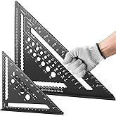 Flintronic 2PCS Carpenter Square, Combination Square 300 mm/180 mm, Multifunctional Metric Triangular Ruler, Aluminium, Metal