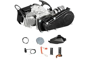 HUOMMGS 49ccm 2-Takt Motor 3 PS Pocketbike Motoren Einzylinder Pocket Dirt Bike Motoren 1,9KW Upgrade Mini Dirtbikes Motor mit Seilzugstart Professionell 50ccm ATV Engine für Benzin Strandbikes