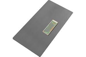 CENNBIE Alfombrilla de escritorio de cuero Grande, 120 x 70cm Tapete escritoriode, Alfombrilla de mouse extendida, Protector escritorio de piel impermeable para escritorio oficina y hogar (Gris)