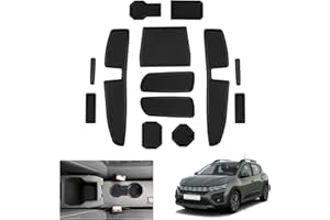 GAFAT Dacia Sandero 3 / Sandero Stepway III 2021-2024 2025 Tappetini Antiscivolo, Tappetino in Gomma per Console Centrale, Cuciture della Porta, Dacia Sandero 3 Accessori (Nero)