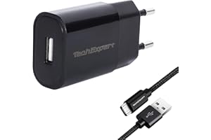 TECHEXPERT Kit Caricatore Nero per Tablet Lenovo Yoga Tablet 2/3, IdeaPad Miix, IdeaTab, A10 – 70, A8 – 50, A7 – 30, A7 – 40, A8 – 50