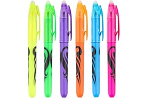 Delsen 6 Stück Radierbarer Textmarker Löschbarer Textmarker Stift Bibel Marker Stifte für Kinder Erwachsene Studenten Schule Büromaterial