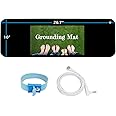 Grounding Mat Kit -Universal Earthing Mat (10 x 26.7") for Healthy Earthing Energy with Grounding Wristband and 15ft Straight Cords, Reduce Inflammation, Improve Sleep and Helps with Anxiety