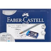 Faber-Castell Sınav Silgisi, 24&rsquo;l&uuml;, Mavi Renk, Kurşun Kalem İzlerini Kolayca Silen, Doğa Dostu ve Kullanışlı Tasarım