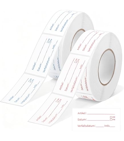 OliveBird 1,000 X Gefrieretiketten Auf Rolle , Selbstklebend Haushaltsetiketten, Größe 50x25mm