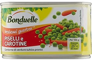 Bonduelle - Piselli E Carotine, Contorno Di Verdure Subito Pronto - 8 pezzi da 400 g [3200 g]