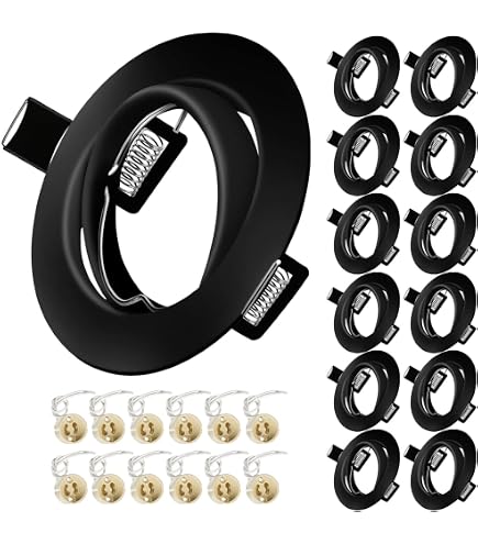 12 Pezzi Cornici FERE Incasso Soffitto Nero Opaco GU10 MR16 Offerta