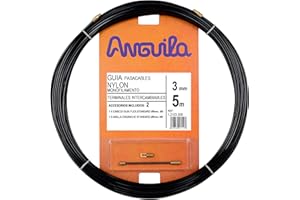 Anguila | Guía Pasacables | Terminales Intercambiables | Monofilamento | Nylon | Color Negro | Diámetro 3mm | 5 metros