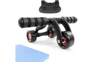LUXTRI Rodillo de abdominales ruedas para entrenar músculos abdominales con esterilla de rodillas