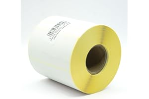 ‎MDLABELS MD Labels białe etykiety termiczne na rolce, 100 x 50 mm, 1000 sztuk, trwałe, do kodów kreskowych, białe etykiety samoprzylepne do opisywania