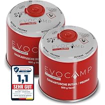 Cartuccia Gas Butano Premium 500g Con Valvola A Vite EN417/B188 - Per Fornelli Da Campeggio, Riscaldamento, Frigoriferi A Gas