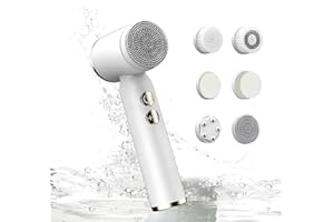 CALA VERDE - Cepillo Limpiador Facial Eléctrico 6 en 1, Masajeador y Limpiador Corporal Con Vibración Sónica, Modelo MZ-400