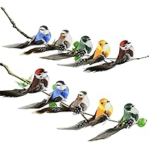 5 Uccelli Finti Decorativi Con Clip - Decorazioni Giardino E Casa - Foto 3