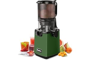 ‎FRETTA Fretta Entsafter Slow Juicer Testsieger, Entsafter Gemüse und Obst, 135MM Öffnung und 1,8L Juicer Machine Saftpresse mit Umkehrfunktion, Einfache Montage & Reinigung, 100% BPA Frei, 250W (Dunkelgrün)