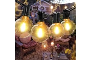 Bomcosy Catena Luminosa Esterno, 30m Luci da Esterno LED Catene Luminose per Esterni con 50+2 G40 Filo Lampadine Luminarie Lucine da Esterno Decorative per Giardino Natale Terrazza Matrimonio Partito