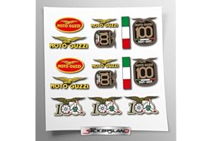 Kit adesivi compatibile con Moto Guzzi 100 casco | adesivi per moto telaio carena | Vinile Adesivo FACILE APPLICAZIONE Stampa UV | Stickersland®