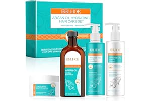 MEANJU Marokkanische Haarpflege Set 4 Stück, Morroconoil Haaröl, Morroconoil Shampoo and Conditioner, Marokkanische Haarspülung, für Gesünderes, Glatter Haar