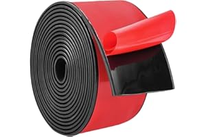 YUNXCNA Bande en caoutchouc autocollante (50 mm x 2 mm x 3 m), profilé en caoutchouc plein, tapis en néoprène, pour absorption des chocs, couverture, noir
