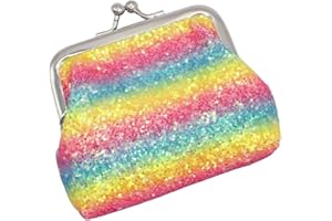 Topkids Accessories Porte-monnaie mignon pour enfants et filles - Petit porte-monnaie - Accessoires pour filles et garçons, Paillettes arc-en-ciel avec fermoir, S, Décontracté