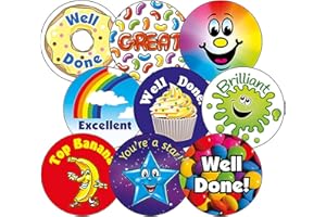 PRIMARY TEACHING SERVICES LTD 450 Mixed Scented Motivational Childrens Pupils School Teachers Reward Stickers Value Pack 37mm Primary Teaching Services