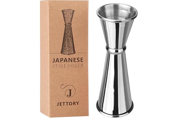 Jettory Jigger - Jigger Japonais 1oz / 2oz avec Mesures à l'Intérieur - Jigger à Cocktail - Jigger en Acier Inoxydable 304 de qualité alimentaire pour le Barman - Mesureur de Bar.