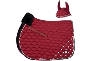 GALLOP SHOP Numnah Jewel Umbrella Style Saddle Pad / Horse Cloth (Maroon, Cob/Pony)