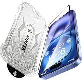 Minesk iPhone 15 ve 16 ile Uyumlu Hizalama Aparatlı ve Takılırken Camın Altında Kesinlikle Toz Bırakmayan Darbelere Karşı Eks
