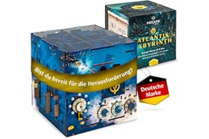 INSCAPE Atlantis Labyrinth - Cluebox - Rätselbox Holz - Puzzle Box - Escape Room Spiel Erwachsene und Kinder - Knobelspiele - 3D Holzpuzzle - Denkspiele - Geschenkbox