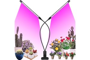 JIGUOOR LED Grow Light for Indoor Plants, 40W Clip-On Grow Lights Full Spectrum,360°Adjustable Gooseneck Grow Light,with 3/9/12H Auto On/Off Timer,10 Level Brightness Led Grow Light,3 Switch Modes