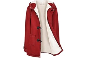 Yuson Girl Abrigos Mujer Invierno Chaqueta con Horn Botones Espesar Hoodie Abrigo Elegantes Sudaderas Mujer con Capucha Casual Jacket Cardigans Tops Cremallera Outwear con Bolsillos