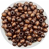 Flea Market Ahşap Boncuk, 10Mm Kahverengi Ahşap,Tahta Boncuk (50Gr,~160 Adet Boncuk)
