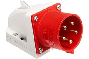 BDLLMDES Interflex pce - Clavija mural protección 32a 3 polos+neutro 400v 6 hora/s rojo