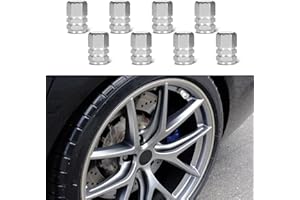 deemars 8 Pack Tapas de Válvula para Llantas de Coche, Tapas de Válvula de Rueda de Coche Impermeables, Tapones de Válvula de Plástico con Sello de Goma Universal para Camión Motocicleta (Plata)