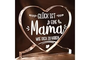 ‎JURATAR Juratar Weihnachtsgeschenke für Mama von Tochter & Sohn – Herz Acryl mit liebevollem Spruch – Persönliches Geschenk für Mama zum Geburtstag, Muttertag oder Weihnachten