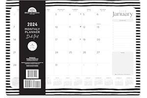 BRIGHT DAY CALENDARS 2024 Academic Black and White Desk Pad Office Calendar by Bright Day, 16 Month 15.5 x 11 Inch, July 2023-December 2024 Cute Colorful Planner