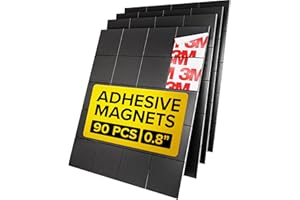 X-BET MAGNET Lot de 120 pastilles magnétiques autocollantes - Cercles magnétiques à décoller et à coller - Aimants adhésifs industriels flexibles - Les feuilles sont une alternative